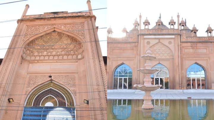 Bharatpur Jama Masjid News: भरतपुर जामा मस्जिद लगभग 90 साल में तैयार हुई थी. यह जामा मस्जिद का विन्यास दिल्ली की जामा मस्जिद की तरह ही है. मस्जिद के मुख्य द्वार को बेहद सुंदर और भव्य बनाया गया है.