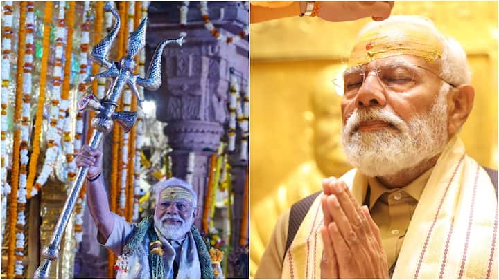 Arriving in Uttar Pradesh's Varanasi, Prime Minister Narendra Modi embarked on a 28-kilometre roadshow, which included a stop at the Kashi Vishwanath Temple for prayers.