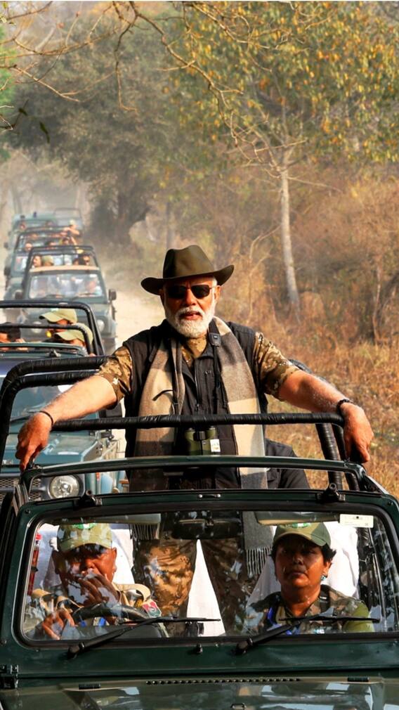 PM Modi Enjoys Safari In Assam's Kaziranga National Park
