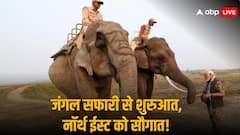 PM Modi Assam Visit: सुबह-सवेरे काजीरंगा पार्क पहुंचे PM मोदी, जंगल सफारी के दौरान हाथी पर हुए सवार, जानवरों के फोटो भी क्लिक किए