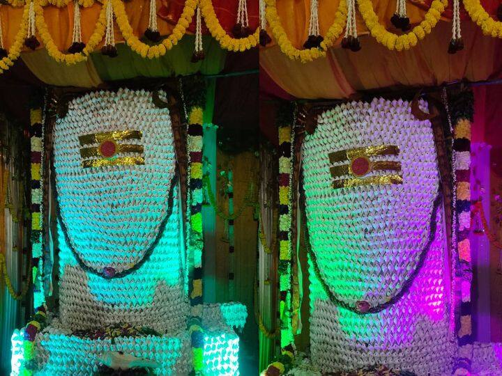 சேலம் பொன்னம்மாபேட்டை பகுதியிலுள்ள ஆரிய வைஸ்ய சமாஜம் சார்பில் மகா சிவராத்திரியை முன்னிட்டு 5008 சங்குகளை கொண்டு பிரம்மாண்ட சிவன் சிலை உருவாக்கப்பட்டுள்ளது. இதனை ஏராளமான பக்தர்கள் தரிசித்தனர்