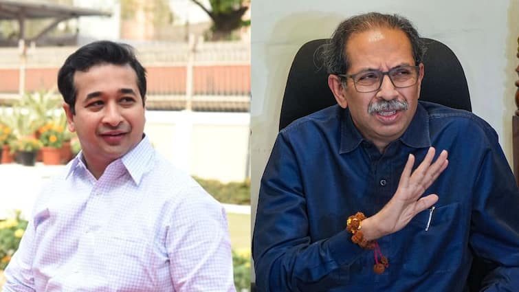 Nitesh Rane Controversial Statement About Uddhav Thackeray Criticism on Sanjay Raut marathi news Nitesh Rane : उद्धव ठाकरे नपुंस### सरदार, नितेश राणेंची जीभ पुन्हा घसरली