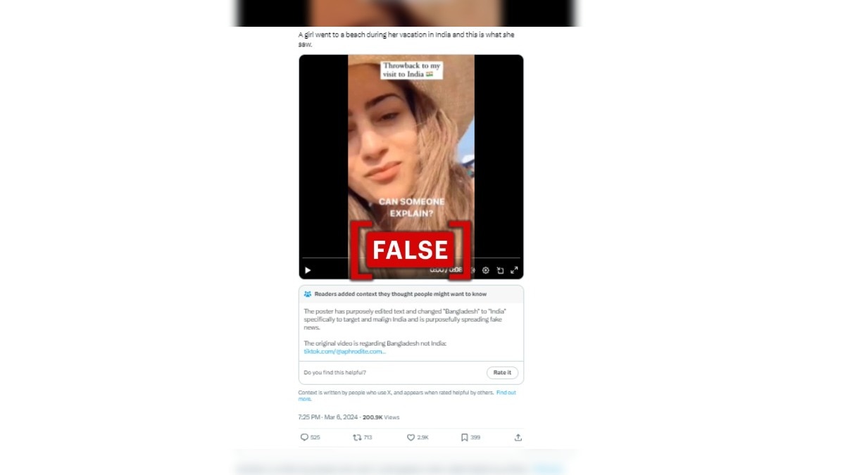 Fact Check: Viral Video Of Female Tourist On Bangladesh Beach Shared As Incident From India