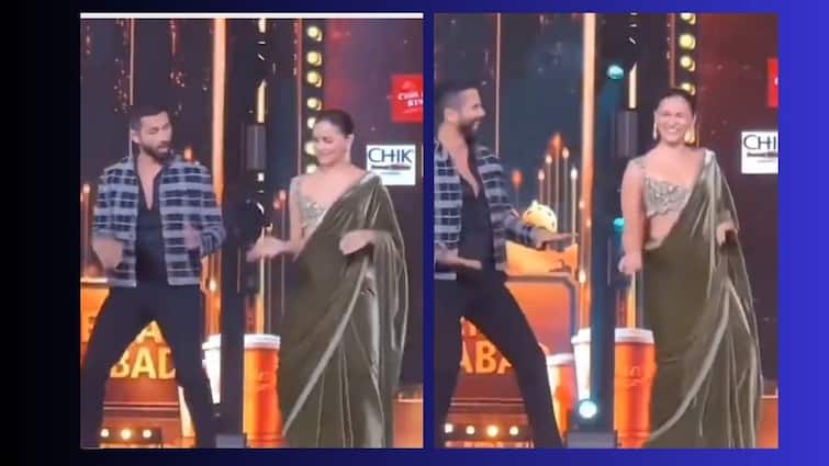 alia bhatt grooves on saree ke fall sa with shahid kapoor in award show video viral Shahid-Alia Dance: शाहिद कपूर के साथ आलिया भट्ट ने लगाए ठुमके, 'साड़ी के फॉल सा' पर डांस वीडियो वायरल