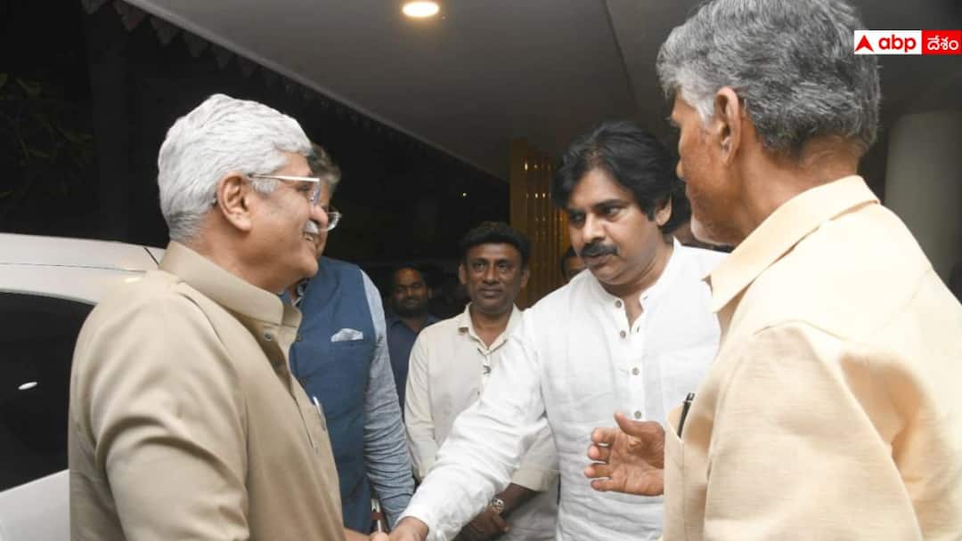 TDP Janasena and BJP leaders meeting ends at chandrababu home in Undavalli TDP Janasena BJP Seat Sharing: తొలి భేటీలోనే కుదిరిన సీట్ల సర్దుబాటు- జనసేనకు తగ్గిన సీట్లు, బీజేపీ హ్యాపీ!