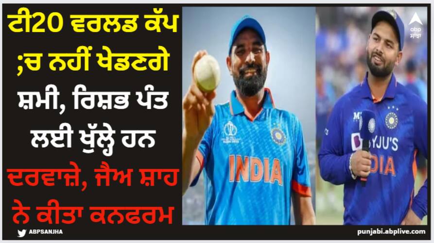 mohammed-shami-will-not-play-in-2024-t20-world-cup-doors-are-open-for-rishabh-pant-jay-shah-confirmed Mohammed Shami: ਟੀ20 ਵਰਲਡ ਕੱਪ ;ਚ ਨਹੀਂ ਖੇਡਣਗੇ ਸ਼ਮੀ, ਰਿਸ਼ਭ ਪੰਤ ਲਈ ਖੁੱਲ੍ਹੇ ਹਨ ਦਰਵਾਜ਼ੇ, ਜੈਅ ਸ਼ਾਹ ਨੇ ਕੀਤਾ ਕਨਫਰਮ