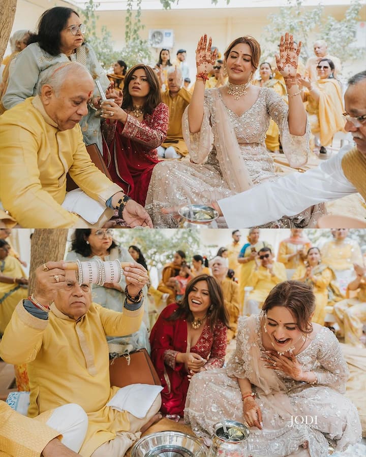 We simply cannot get enough og Surbhi Chandna's wedding pics