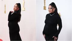 Vanessa Hudgens Flaunts Her Baby Bump In Vera Wang Gown At The Oscars Red Carpet, See Pics