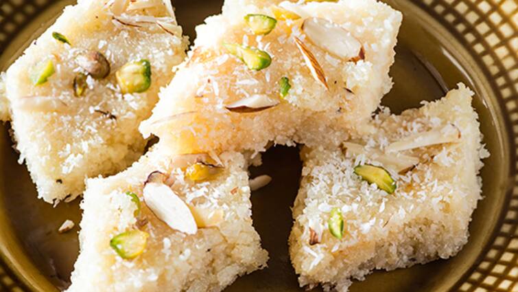 traditional Indian sweet coconut barfi Here is the recipe Coconut Barfi : కిడ్స్ స్పెషల్ ఈవెనింగ్ స్నాక్.. కొబ్బరి బర్ఫీని ఇలా చేస్తే టేస్ట్ అదిరిపోతుంది