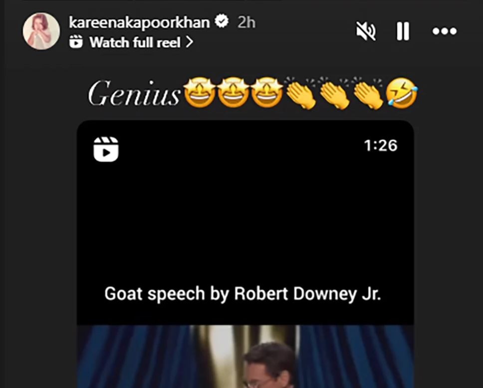 Kareena Kapoor Khan Calls Robert Downey Jr's Oscar Speech 'Genius