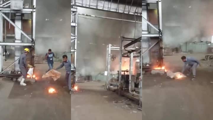 Jabalpur Ordnance Factory Blast during melting of scrap people scared ann Jabalpur Blast: जबलपुर ऑर्डिनेंस फैक्ट्री में ब्लास्ट, केमिकल से झुलसा कर्मचारी