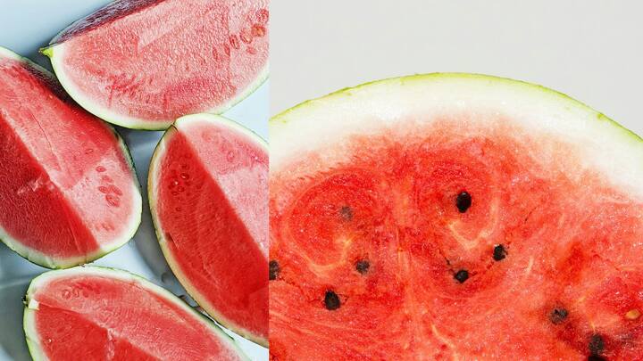 பெண் தர்பூசணிப் பழங்கள் முழுமையான வட்ட வடிவத்திலும், அதிக இனிப்பு சுவை கொண்டதாகவும் இருக்கும்.