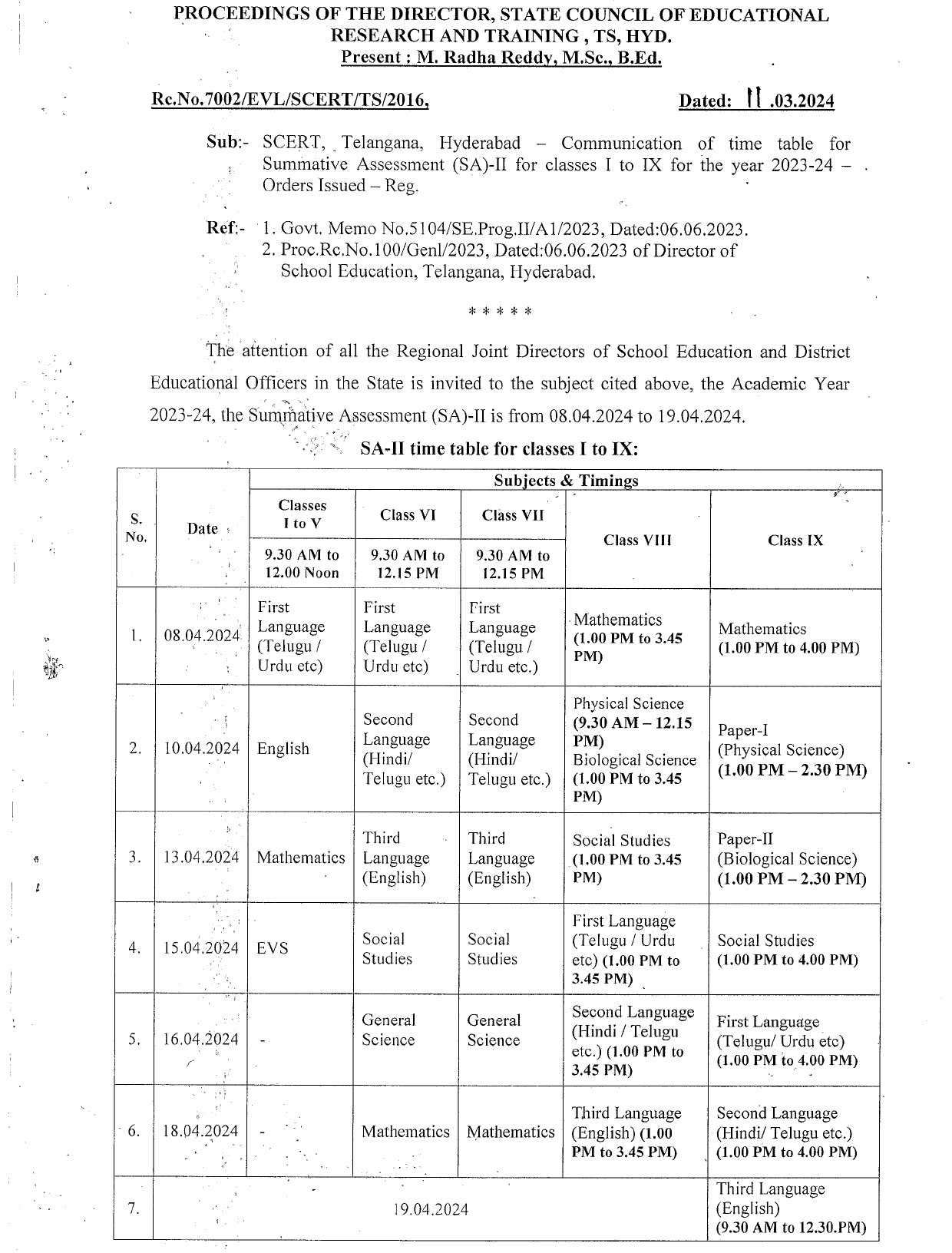 TS SA2 Exam Schedule: విద్యార్థులకు అలర్ట్ -  ఏప్రిల్ 8 నుంచి 'సమ్మెటివ్-2' పరీక్షలు, వేసవి సెలవులు ఎప్పటినుంచంటే?