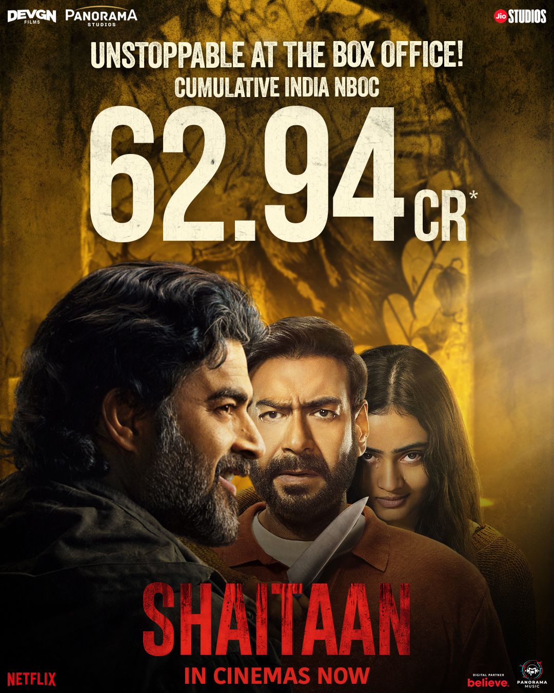 Shaitaan Box Office Collection Day 4:मंडे को भी शैतान के साये में रहा बॉक्स ऑफिस, 60 करोड़ के पार हुई फिल्म, जानें- कलेक्शन
