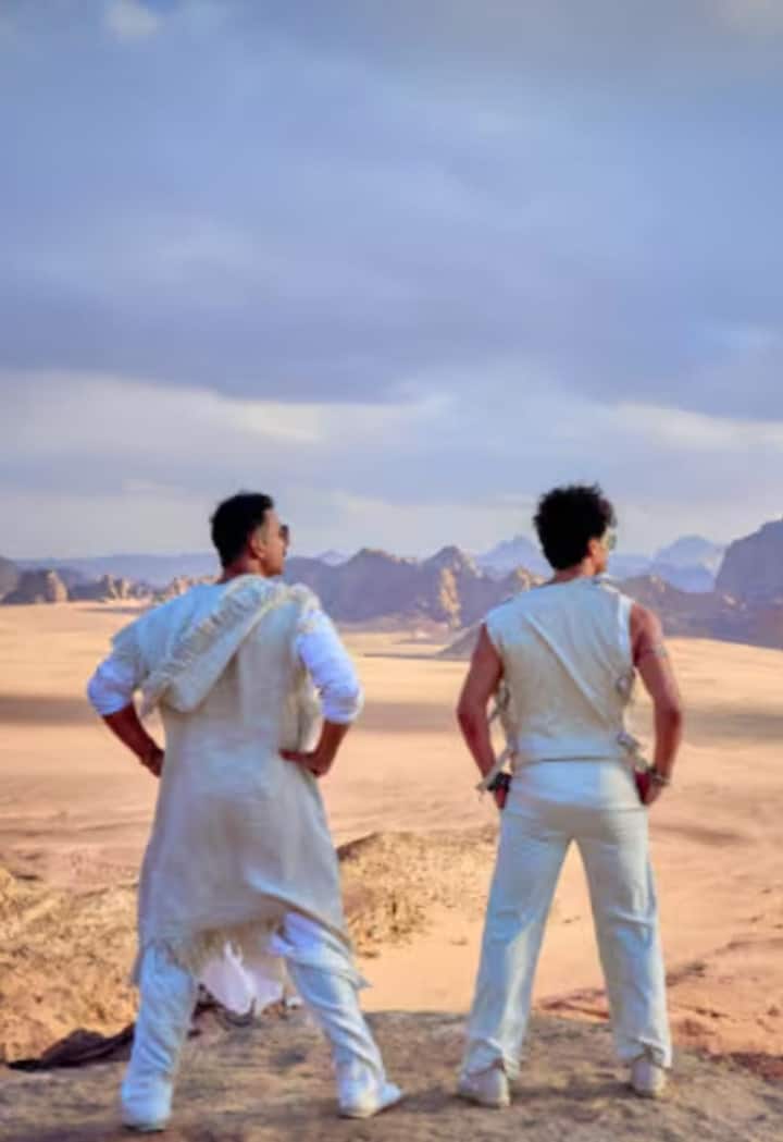 Bade Miyan Chote Miyan: The action-packed film featuring Akshay Kumar and Tiger Shroff was filmed in the stunning landscapes of Jordan, including Petra, Wadi Rum, and Abu Dhabi. Directed by Ali Abbas Zafar, the movie is scheduled for release on Eid 2024. (Image Source: Special Arrangement)