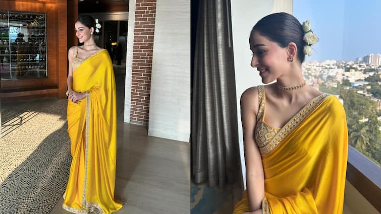 Ananya Panday looks so fresh in mustard yellow saree इन गर्मियों में दिखना है फ्रेश और फैशनेबल, तो अनन्या पांडे की पीली साड़ी है परफेक्ट वाइब