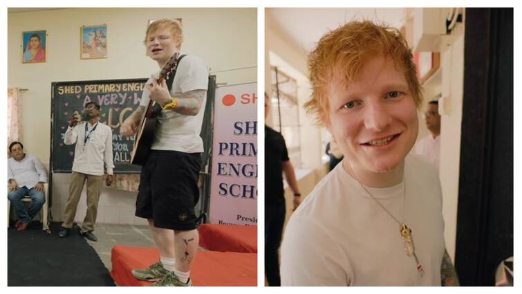 Video Of Ed Sheeran Visiting School In Mumbai, Singing For Students Ahead Of His India Concert Ed Sheeran Visits School In Mumbai, Sings For Students - Watch Video