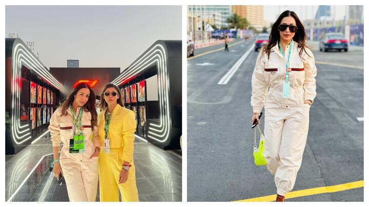 Malaika Arora took to Instagram to post pictures from the Grand Prix that she attended in Jeddah.