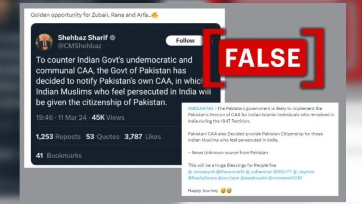 Fact Check: Pakistan Has Not Implemented A Version Of Citizenship Amendment Act For Indian Muslims