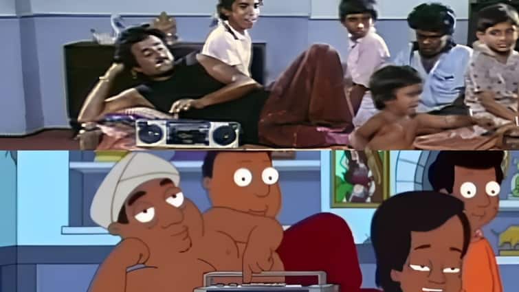 Rajini movie scene in americal dad sitcom surprises rajini fans Rajinikanth: அட.. ஹாலிவுட் கார்ட்டூன் தொடரில் 80ஸ் ரஜினிகாந்த் படக்காட்சி: ஷாக்கில் ரசிகர்கள்!