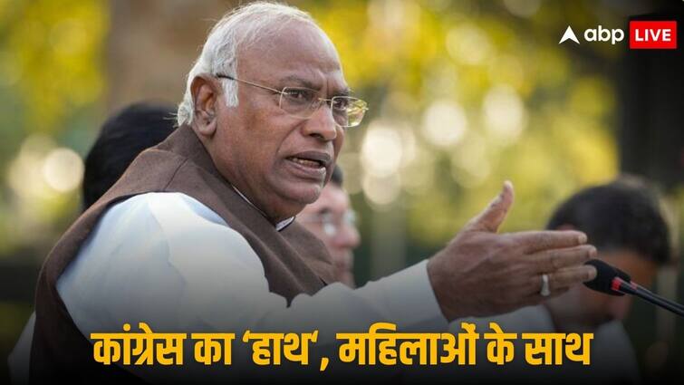 Mallikarjun Kharge Congress Nyay Nari Guarantee For Women Announced Lok Sabha Election 2024 campaign Nyay Nari Guarantee: नौकरियों में आधी हिस्सेदारी, एक लाख रुपये महीना... लोकसभा चुनाव से पहले कांग्रेस ने घोषित की 'नारी न्याय' गारंटी