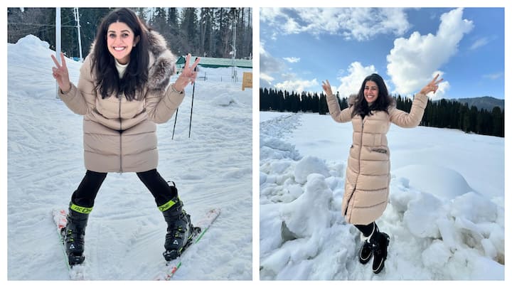 Nimrat Kaur is celebrating her 42nd birthday in Gulmarg, Kashmir, and has shared a glimpse of skiing on the snow-laden landscape.