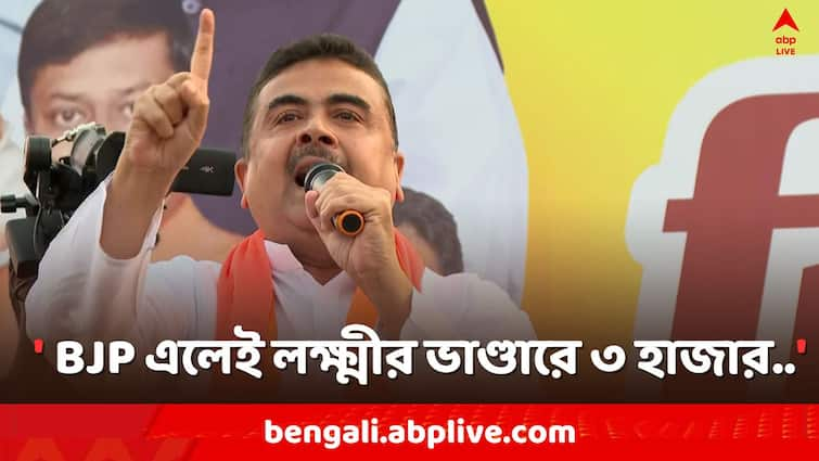 Lok Sabha Election 2024,  If BJP win, West Bengal get 3 thousand in Laxmi Bhandar Scheme, claims Suvendu Adhikari Lok Sabha Polls 2024: 'রাজ্যে BJP ক্ষমতায় এলেই লক্ষ্মীর ভাণ্ডারে ৩ হাজার..', বড় বার্তা শুভেন্দুর