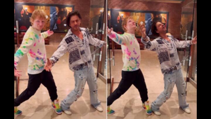 Shah Rukh Khan Strikes His Signature Pose With Ed Sheeran During Mumbai Tour After Ayushmann Khurrana Armaan Malik Shah Rukh Khan Strikes His Signature Pose With Ed Sheeran, Farah Khan Says 'If This Was The Last Thing...'