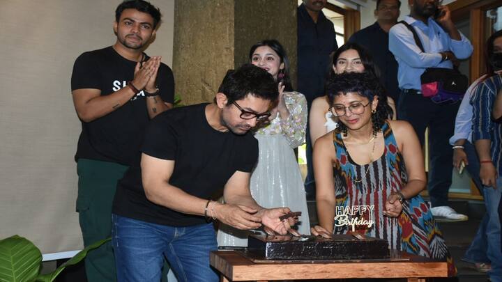 Superstar Aamir Khan celebrates his 59th birthday today, on March 14. The popular actor rang in his birthday with the cast and crew of his film 'Laapataa Ladies.'