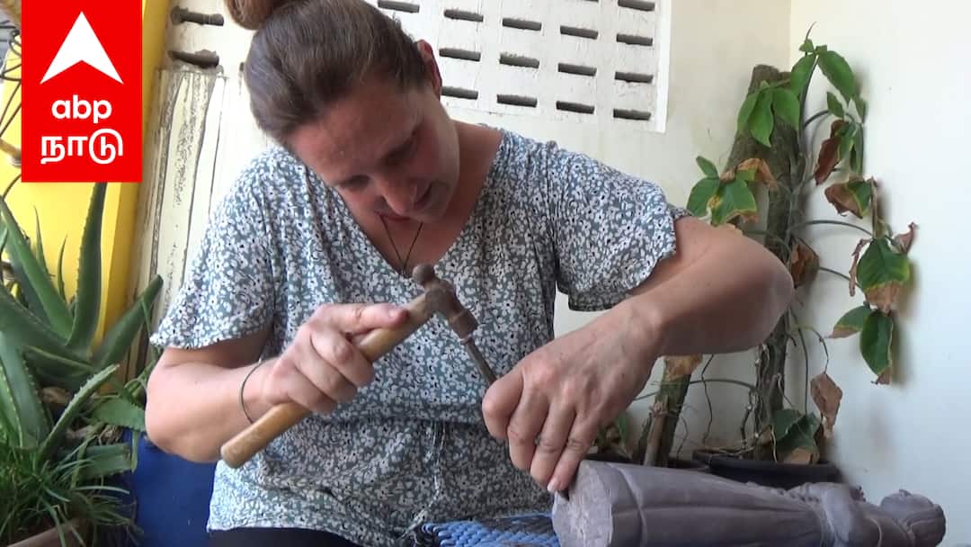 20 வருட காதல்.. கடல் கடந்த சிற்ப காதல்..! மாமல்லபுரம் சிற்பியை திருமணம் செய்து கொண்ட பிரான்ஸ் நாட்டுப் பெண் ...!