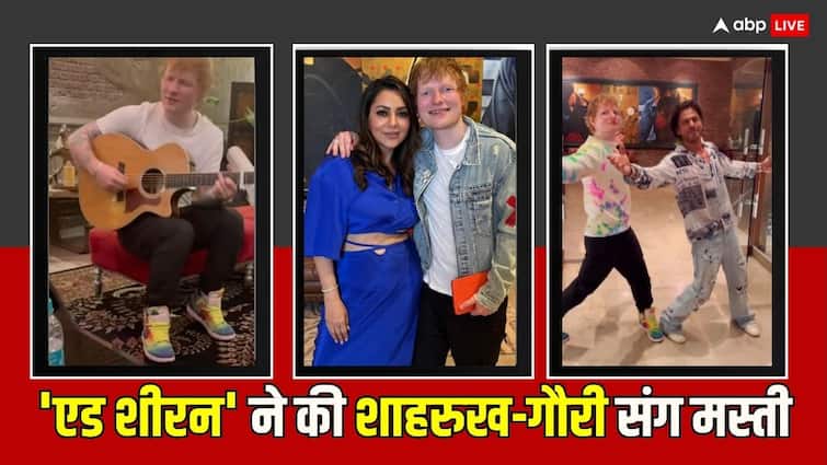 Shahrukh and Gauri khan throw a party for Ed Sheeran in Mannat celebs full on masti see photos शाहरुख-गौरी ने 'मन्नत' में रखी हॉलीवुड सिंगर एड शिरीन के लिए पार्टी,  सेलेब्स ने किया जमकर एन्जॉय, देखें इनसाइड तस्वीरें