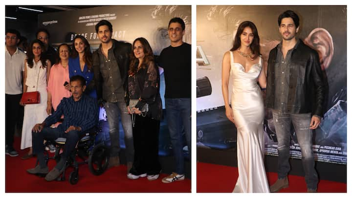 Celebs including Tiger Shroff, Mouni Roy, Kiara Advani attended the screening of Sidharth Malhotra, Disha Patani, Rashi Khanna starrer 'Yodha'.