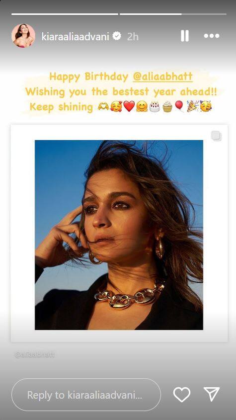 Kiara Advani also penned a hearfelt note for  Alia BHatt