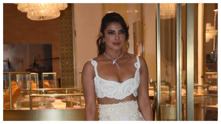 Priyanka Chopra, who arrived in Mumbai on Thursday night, was spotted at a Mumbai mall attending an event.