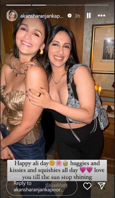 Alia's best friend Akansha Ranjan also shared a post that said, 