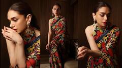 Aditi Rao Photos : பூப்போட்ட சேலை அணிந்து மனதை பறிக்கும் நடிகை அதிதி ராவ் ஹைதாரி!