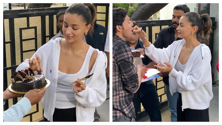 Alia Bhatt on Friday celebrated her 31st birthday with the media and also cut a cake brought by them.