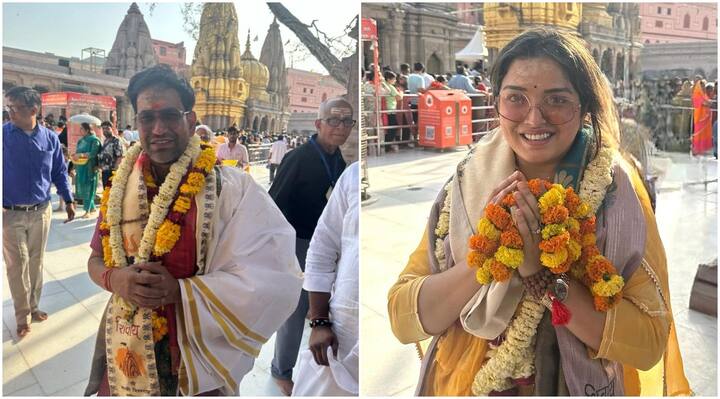 Nirahua-Aamrapali Visited Kashi Vishwanath: भोजपुरी स्टार्स निरहुआ हाल ही में लोकसभा चुनाव के लिए भाजपा की तरफ से प्रत्याशी बनाए गए हैं. इस खुशी में एक्टर बनारस के काशी विश्वनाथ मंदिर पहुंचे.