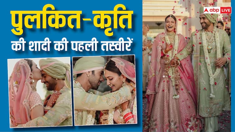 Pulkit Samrat Kirti Kharbanda Wedding Fist Pics out Couple share see here Pulkit-Kirti Wedding: पुलकित-कृति की शादी की पहली तस्वीरें आई सामने, पिंक लहंगे में दुल्हन लगीं खूबसूरत तो खास शेरवानी में जंचे दूल्हे राजा