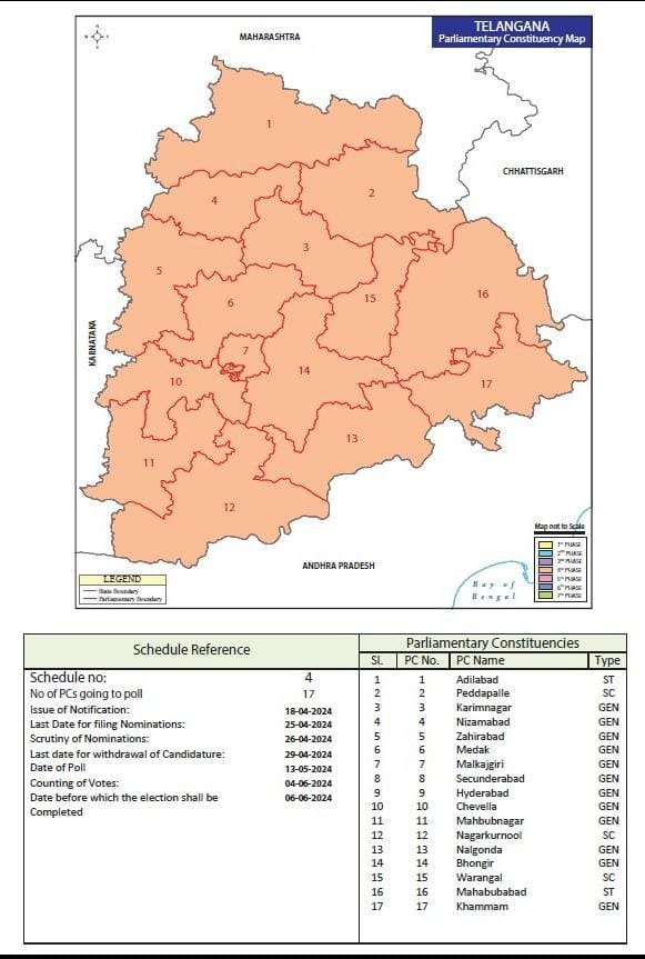 Telangana Loksabha Elections 2024: తెలంగాణ లోక్ సభ ఎన్నికల షెడ్యూల్ విడుదల - ఉఫ ఎన్నిక కూడా, ముఖ్యమైన తేదీలివే!