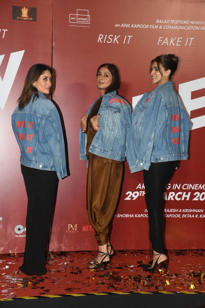 ਤੱਬੂ, ਕ੍ਰਿਤੀ ਸੈਨਨ ਅਤੇ ਕਰੀਨਾ ਕਪੂਰ ਨੇ ਫਿਲਮ 'ਕਰੂ' ਦੇ ਟ੍ਰੇਲਰ ਲਾਂਚ 'ਚ ਆਪਣੇ ਗਲੈਮਰਸ ਅੰਦਾਜ਼ ਨਾਲ ਇੰਟਰਨੈੱਟ ਦਾ ਤਾਪਮਾਨ ਵਧਾ ਦਿੱਤਾ। ਉਸ ਦੀਆਂ ਤਸਵੀਰਾਂ ਸੋਸ਼ਲ ਮੀਡੀਆ 'ਤੇ ਵਾਇਰਲ ਹੋ ਰਹੀਆਂ ਹਨ।