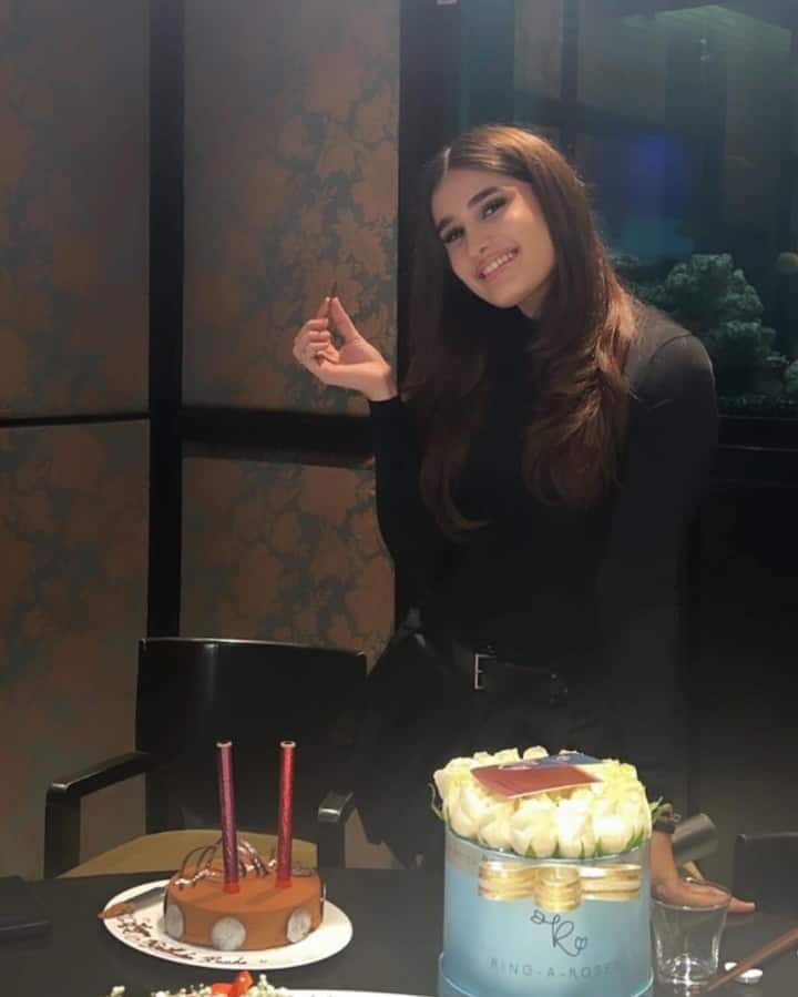 rasha thadani birthday celebration photos cut cake with mother raveena