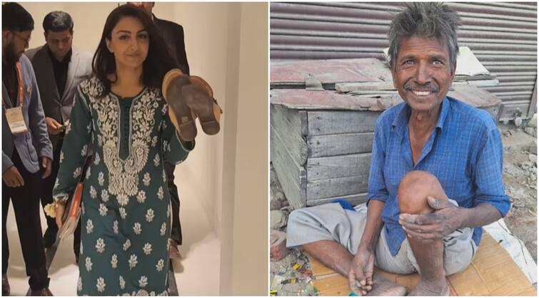 Soha Ali Khan share cobbler pics whom she repair her slippers in Lucknow fans praised her Video: सोहा अली खान की टूटी दोनों चप्पलें तो इस शख्स ने की मदद, एक्ट्रेस ने वीडियो शेयर कर कहा थैंक्यू