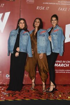 Crew Trailer: ક્રુની ટ્રેલર લોન્ચિંગ ઈવેન્ટમાં ગ્લેમરસ અંદાજમાં જોવા મળી કરીના,કૃતિ અને તબ્બુ