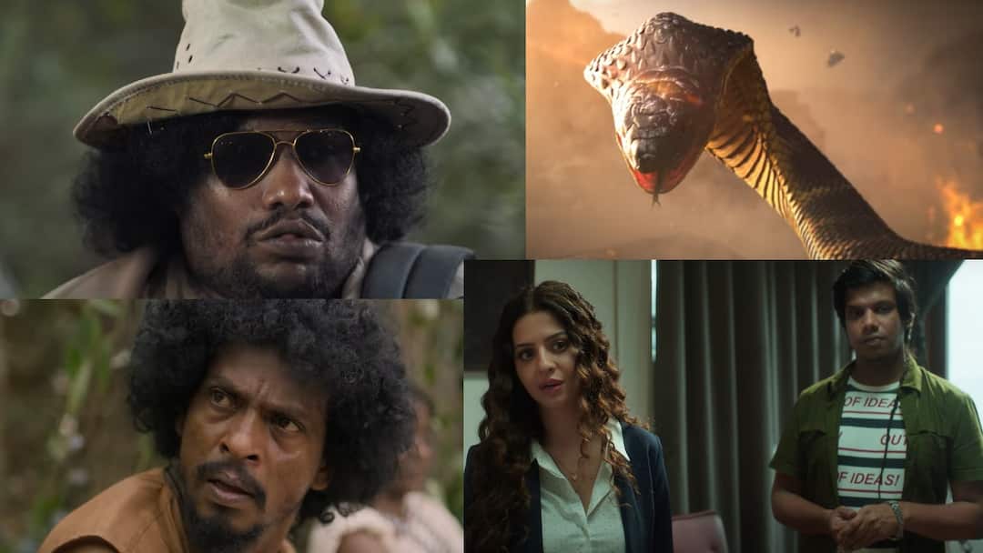 Yogi babu starring Kajana trailer Yazhi animal used with VFX effect for the first time ever Kajana: முதல்முறையாக திரையில் யாளி விலங்கு... வியக்க வைக்கும் வகையில் வெளியான 'கஜானா' டிரைலர்... 