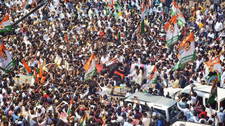 मुंबई में भारत जोड़ो न्याय यात्रा के समापन दिवस पर भारी भीड़ देखी गई। (छवि स्रोत: पीटीआई)