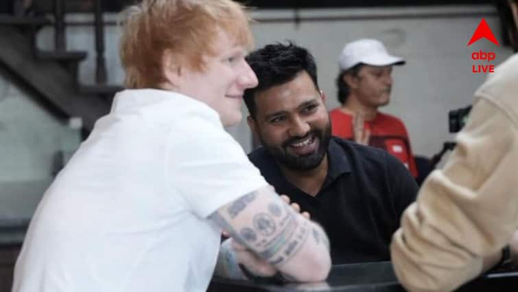 IPL 2024: India skipper Rohit Sharma meets Ed Sheeran ahead of get to know IPL 2024: গান শিখছেন রোহিত শর্মা? হিটম্য়ানের সঙ্গে দেখা করলেন এড শিরান, ক্রিকেট কি শিখলেন?