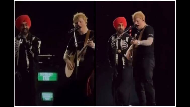 Ed Sheeran Sings In Punjabi For The First Time With Diljit Dosanjh During Mumbai Concert Ed Sheeran Sings In Punjabi For The First Time With Diljit Dosanjh During Mumbai Concert, WATCH