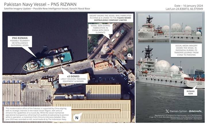 इस तरह के जासूसी जहाज गिने चुने देशों के पास ही हैं जिनमें अब पाकिस्तान भी चीन की मदद से शामिल हो गया है.