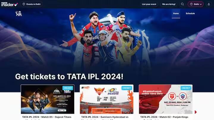 Paytm Insider પરથી ઓનલાઈન ટિકિટ ખરીદવા માટે, તમારે વેબસાઈટ https://insider.in/ipl-indian-premier-leagueની આ લિંક પર જવું પડશે.